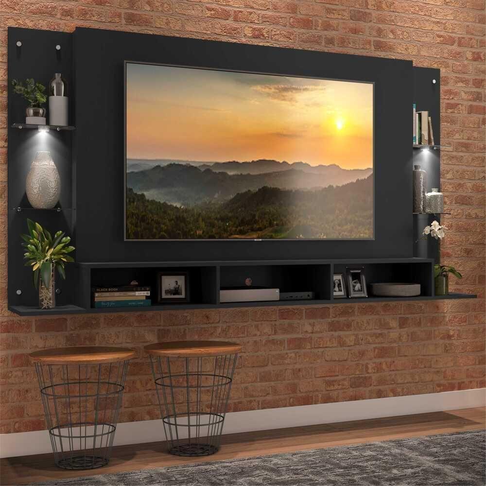Painel Com Suporte Tv 65´´ e 2 Leds Vegas Premium Preto - 7