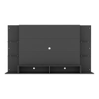 Painel Tv 60" Com Suporte E Prateleiras De Vidro Brasil Multimóveis Br3071 Preto - 2