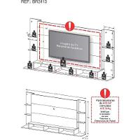 Painel Tv 65" Com Prateleiras De Vidro Brasil Plus Multimóveis Br3113 Preto