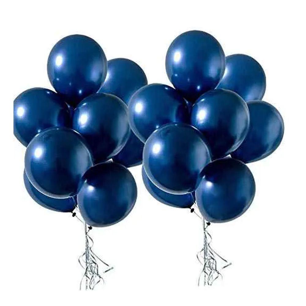 Balão Cromado Alumínio Azul Meia Noite - 9 Polegadas - 25 Un - 2