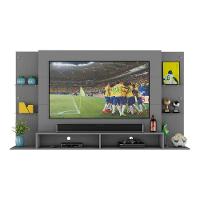 Painel Tv 60" Com Prateleiras De Vidro Brasil Multimóveis Br2739 Grafite - 3