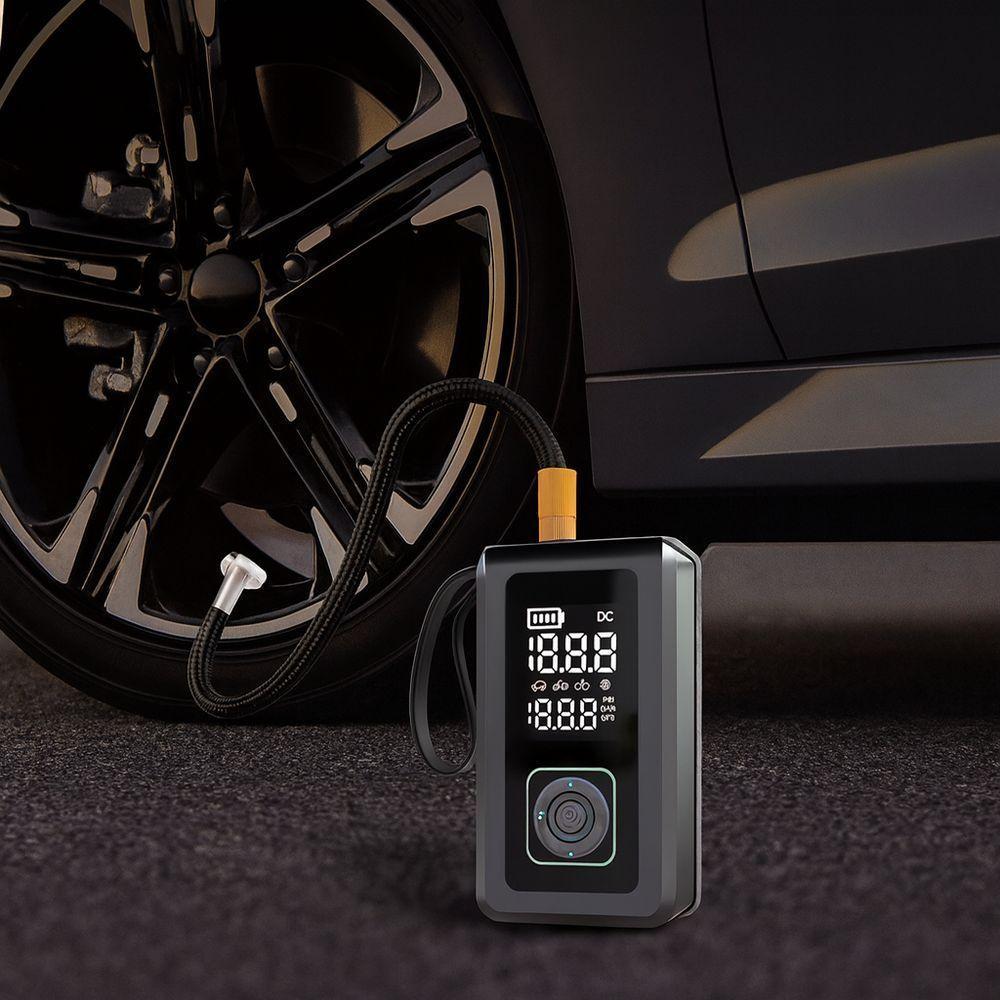 Inflador De Pneus Digital 150psi Com Auxiliar De Partida 500a – Power Bank 10000mah, Usb-c E Lanterna Led Sos - Preto - 3