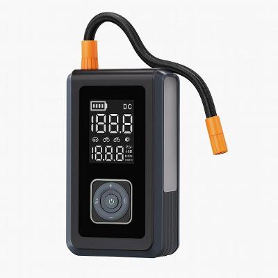 Inflador De Pneus Digital 150psi Com Auxiliar De Partida 500a – Power Bank 10000mah, Usb-c E Lanterna Led Sos - Preto