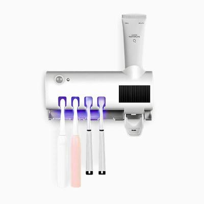 Suporte Para Escova De Dentes Com Esterilizador Uv, Dispenser Automático – Higiene Bucal Segura E Prática - Branco