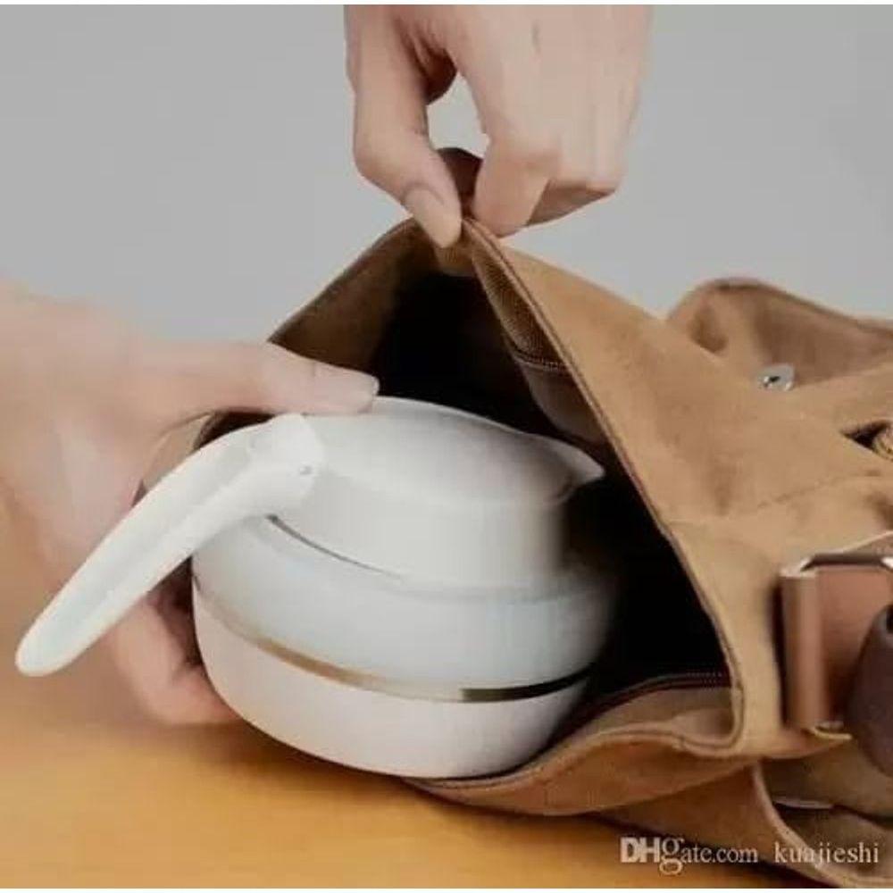 Chaleira Elétrica Dobrável Portátil 600ml – Silicone + Aço Inox, Compacta E Ideal Para Viagem E Camping 110V - 3