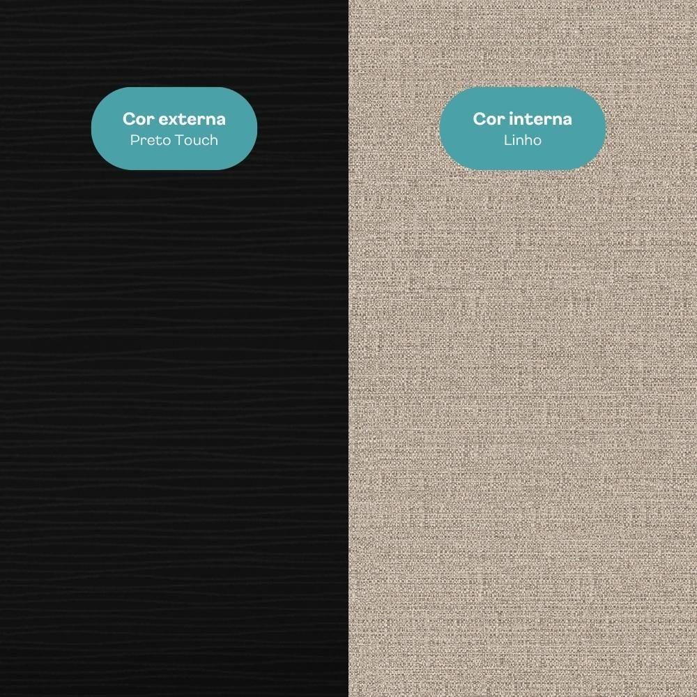 Armário Aéreo De Cozinha Miami 800mm 2 Portas C Porta Temperos Carraro Preto Touch - 5