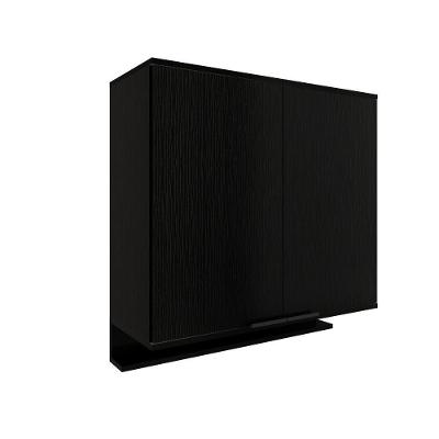 Armário Aéreo De Cozinha Miami 800mm 2 Portas C Porta Temperos Carraro Preto Touch