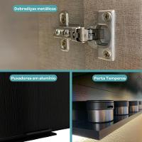 Armário Aéreo De Cozinha Miami 800mm 2 Portas C Porta Temperos Carraro Preto Touch - 6