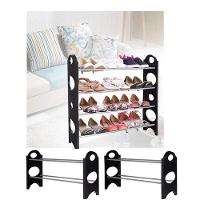 Sapateira Grande Ampliavel 12 Pares Empilhavel Estante Desmontavel 4 Prateleiras Aluminio - 3