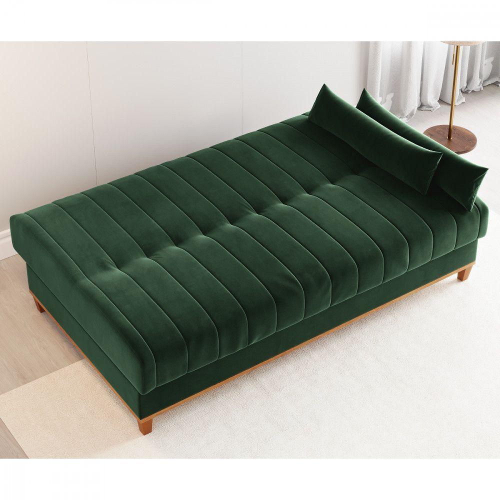 Sofá Cama Com Almofada Duna Veludo Oliva Viero Oliva - 3
