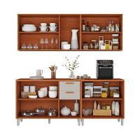 Cozinha Completa Itatiaia 200cm Em Madeira Mdp Cinamomo Fendi Itafriz - 3