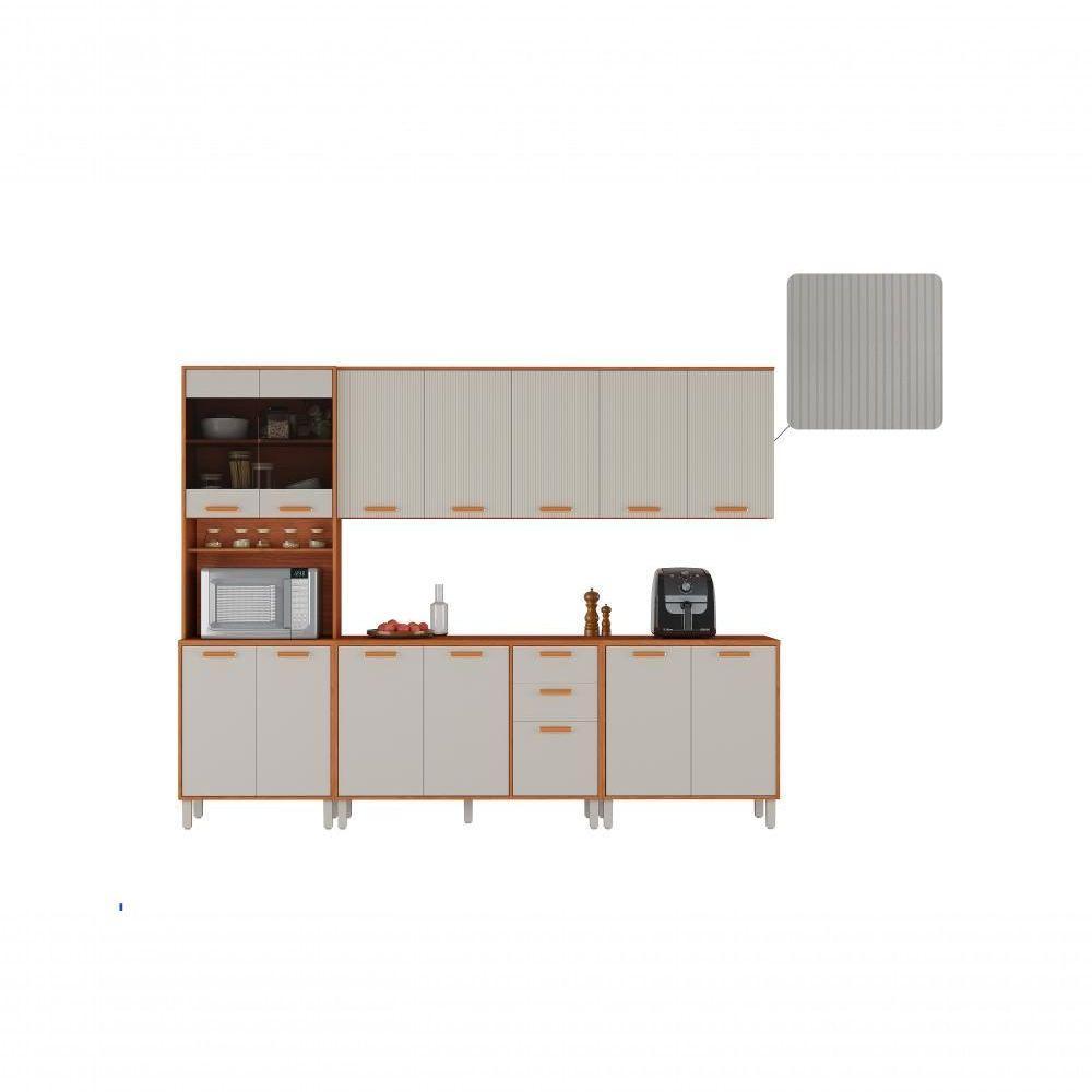 Cozinha Completa Itatiaia 270cm Em Madeira Mdp Cinamomo Fendi Itafriz - 2