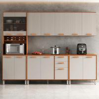 Cozinha Completa Itatiaia 270cm Em Madeira Mdp Cinamomo Fendi Itafriz - 1