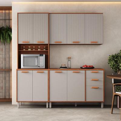 Cozinha Completa Itatiaia 190cm Em Madeira Mdp Cinamomo Fendi Itafriz