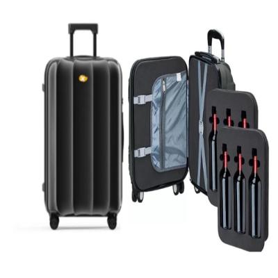 Kit Mala Transporte Vinho Viagem Colmeia 6 Garrafas Espuma Bordo Anac Winebag Protetor Profissional