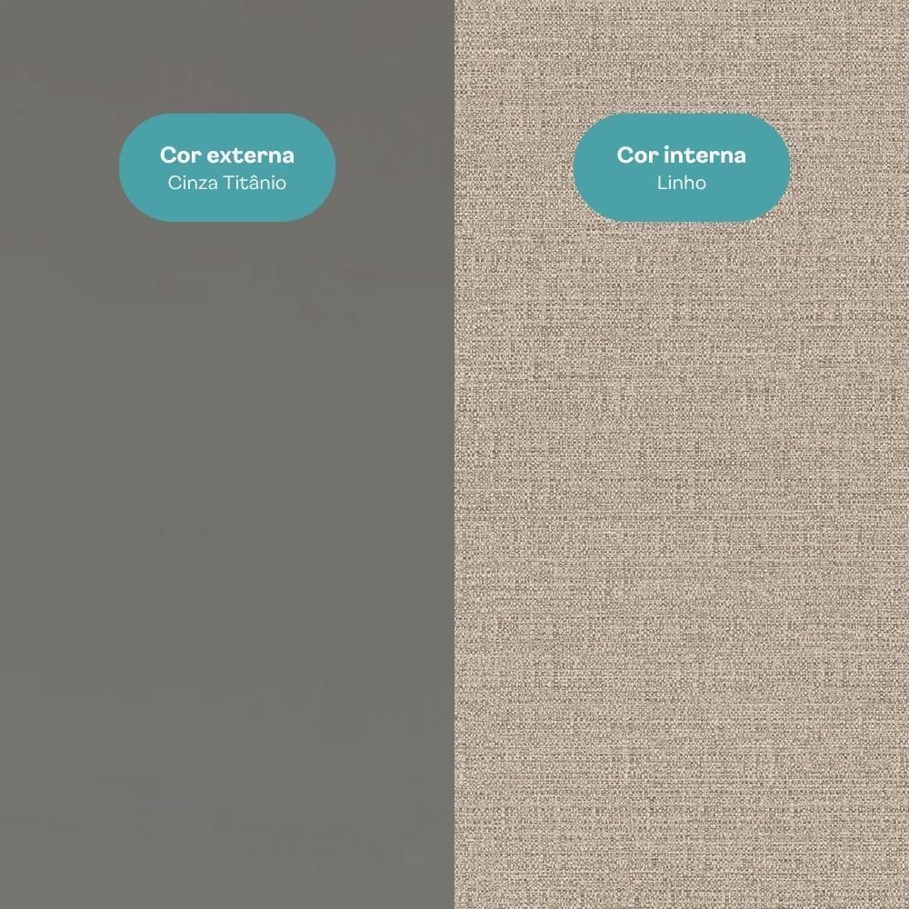 Armário Aéreo De Cozinha Miami 800mm 2 Portas C Porta Temperos Carraro Cinza Titânio - 5