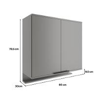 Armário Aéreo De Cozinha Miami 800mm 2 Portas C Porta Temperos Carraro Cinza Titânio - 2