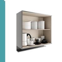 Armário Aéreo De Cozinha Miami 800mm 2 Portas C Porta Temperos Carraro Cinza Titânio - 3