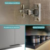 Armário Aéreo De Cozinha Miami 800mm 2 Portas C Porta Temperos Carraro Cinza Titânio - 6