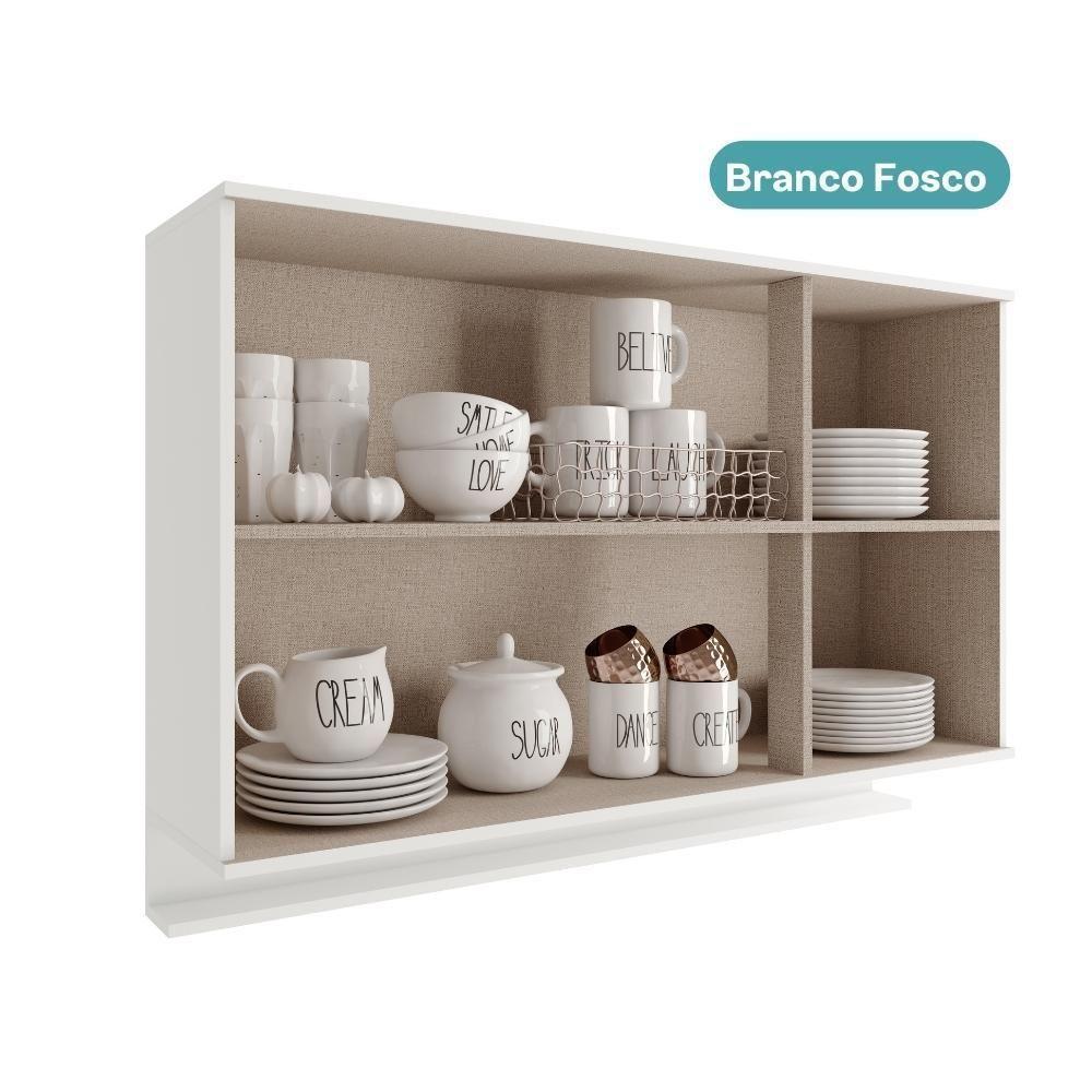 Armário Aéreo De Cozinha Miami 1200mm 3 Portas C Porta Temperos Carraro Branco - 3