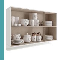 Armário Aéreo De Cozinha Miami 1200mm 3 Portas C Porta Temperos Carraro Branco