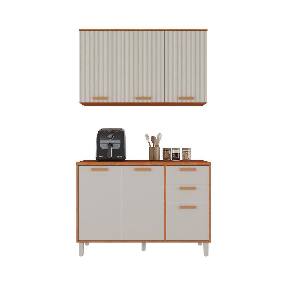 Cozinha Compacta Itatiaia 120cm Em Madeira Mdp Cinamomo Fendi Itafriz - 2