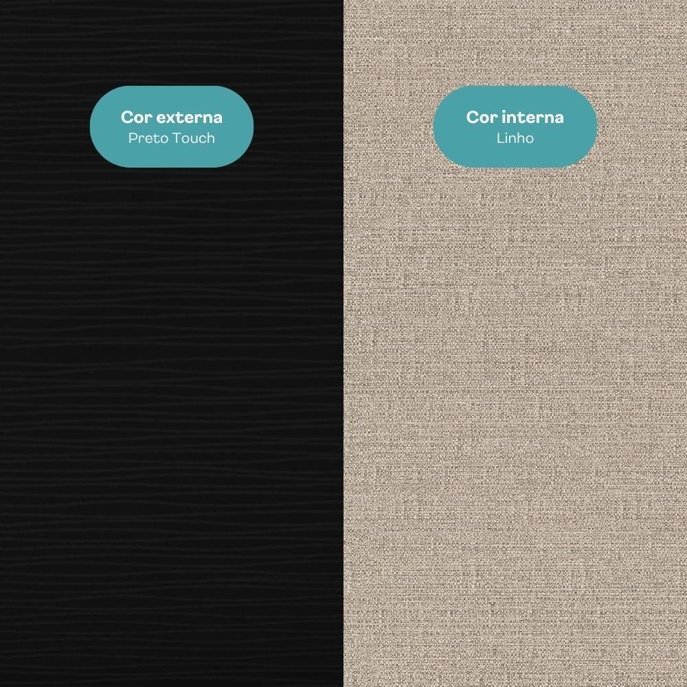 Armário Aéreo De Cozinha Miami 800mm 1 Porta Carraro Preto Touch - 5