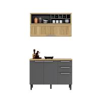 Cozinha Compacta Em Mdf New Porto Grafite 120cm Itatiaia - 2