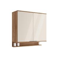 Armário Aéreo De Cozinha Miami 800mm 2 Portas C Porta Temperos Carraro Freijó Com Off White - 1