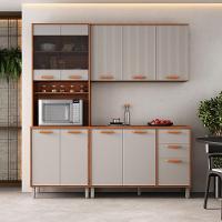 Cozinha Completa Itatiaia 190cm Em Madeira Mdp Com 2 Vidros Cinamomo Fendi Itafriz - 1