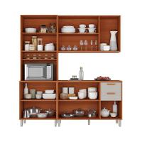 Cozinha Completa Itatiaia 190cm Em Madeira Mdp Com 2 Vidros Cinamomo Fendi Itafriz - 3