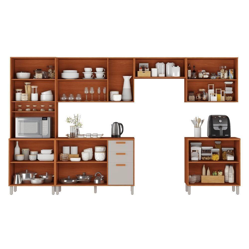 Cozinha Completa Itatiaia 270cm Em Madeira Mdp Cinamomo Fendi Itafriz - 3