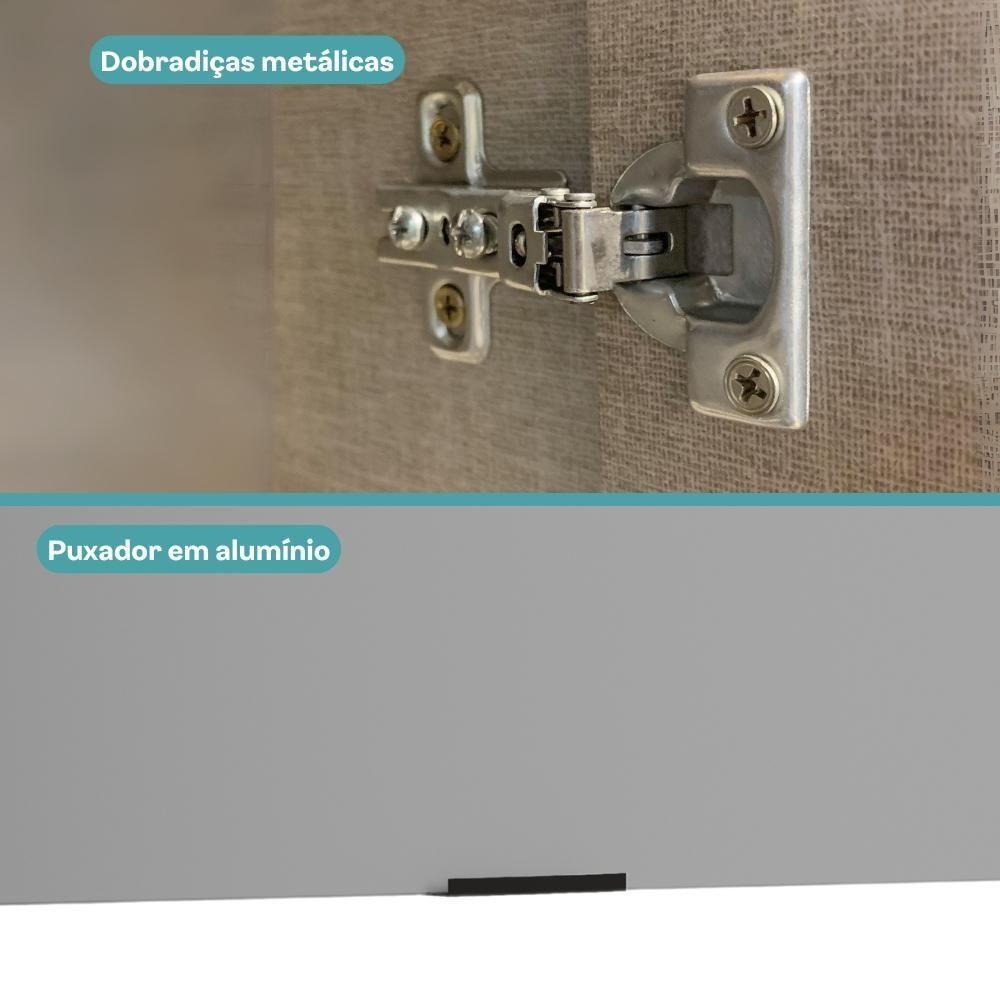 Armário Aéreo De Cozinha Miami 800mm 1 Porta Carraro Cinza Titânio - 6