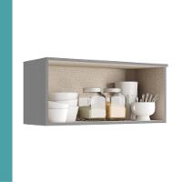 Armário Aéreo De Cozinha Miami 800mm 1 Porta Carraro Cinza Titânio - 3