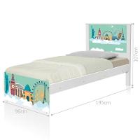 Cama Solteiro Com Cabeceira Adesivada Mundo Viagens