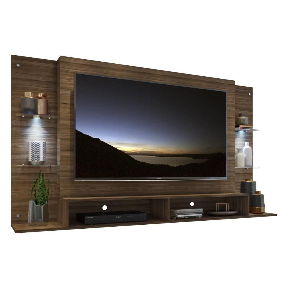 Painel Com Suporte Tv 60" E 2 Leds Vegas Multimóveis V3677 Madeirado Madeirado - 1