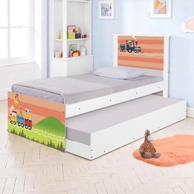 Bicama Juvenil Com Cabeceira Adesivada Trenzinho