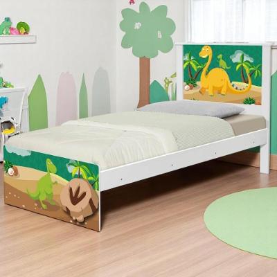 Cama Solteiro Com Cabeceira Adesivada Dinossauro