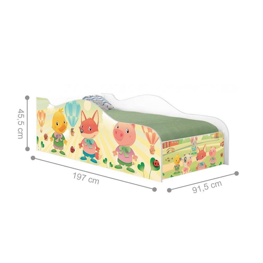 Cama Fun Fazendinha E Balões Solteiro Com Colchão - 2