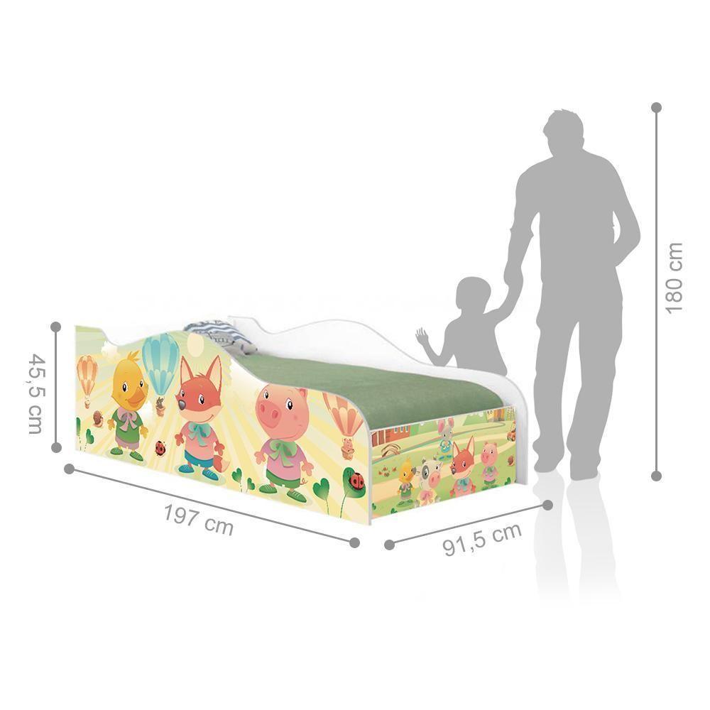 Cama Fun Fazendinha E Balões Solteiro Com Colchão - 3