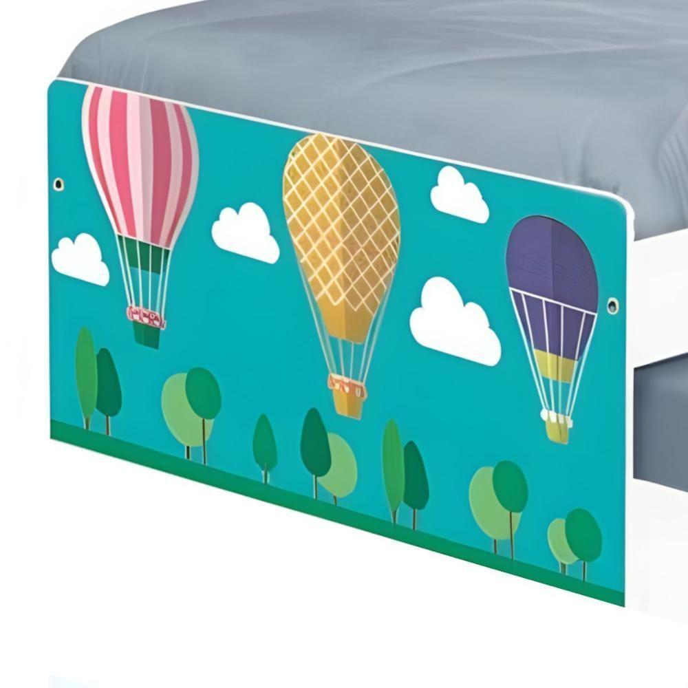 Bicama Juvenil Com Cabeceira Adesivada Balões No Céu - 4