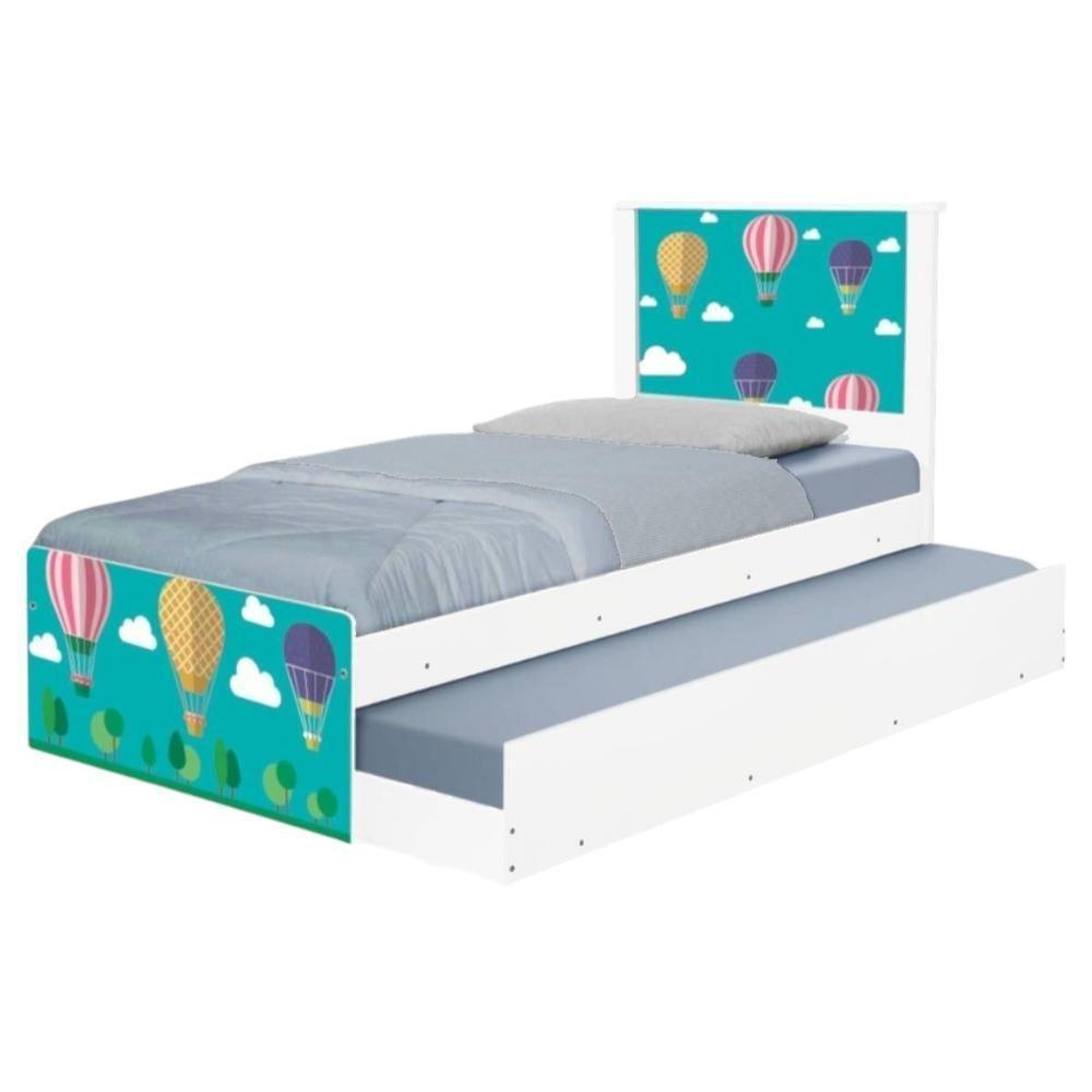 Bicama Juvenil Com Cabeceira Adesivada Balões No Céu - 6