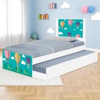 Bicama Juvenil Com Cabeceira Adesivada Balões No Céu - 1