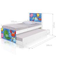 Bicama Juvenil Com Cabeceira Adesivada Fundo Do Mar Peixinhos - 2