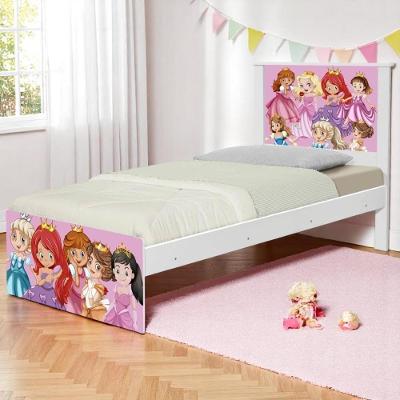 Cama Solteiro Com Cabeceira Adesivada Princesinhas