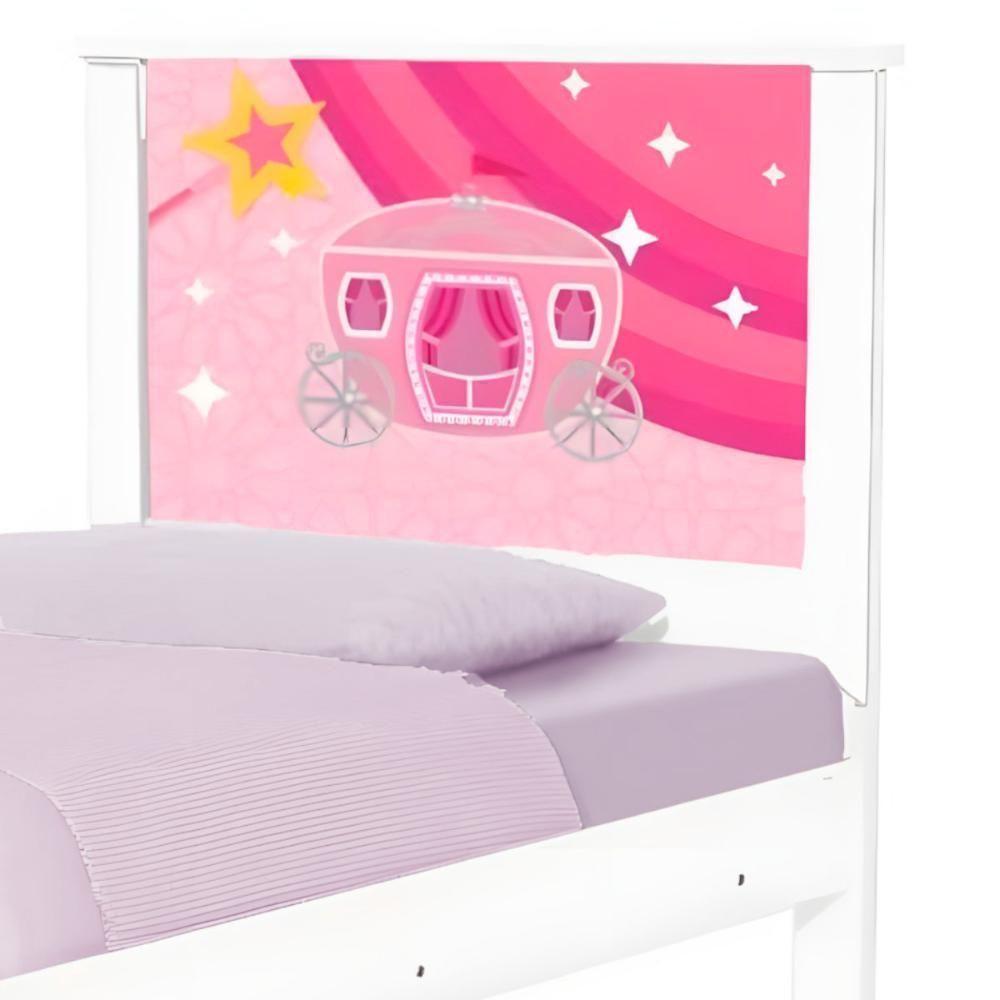 Cama Solteiro Com Cabeceira Adesivada Carruagem Castelo - 2