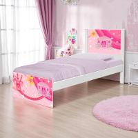 Cama Solteiro Com Cabeceira Adesivada Carruagem Castelo - 1