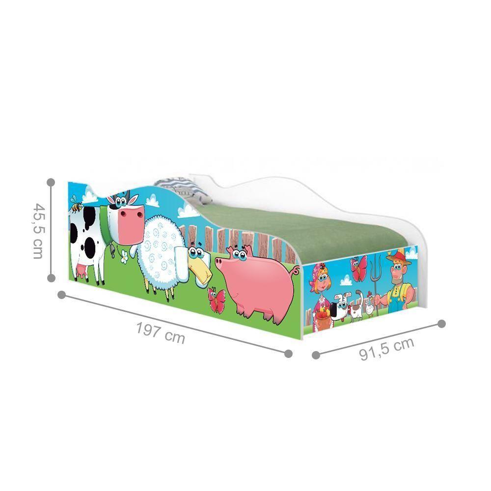 Cama Fun Fazendinha E Vaquinha Solteiro Com Colchão - 3