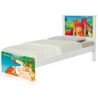 Cama Solteiro Com Cabeceira Adesivada Terra Dos Dinossauros - 6