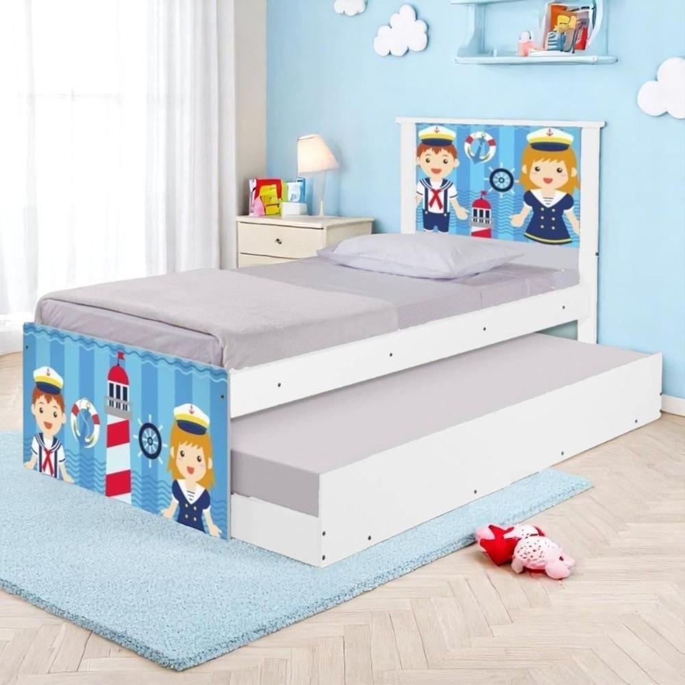 Bicama Juvenil Com Cabeceira Adesivada Marinheiros - 1